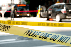 investigating a car accident scene